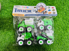 Beautiful mini trucks set with screw opener