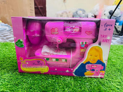 Little girls sewing machine
